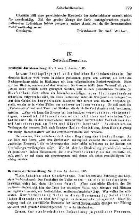 779-783, IV. Zeitschriftenschau