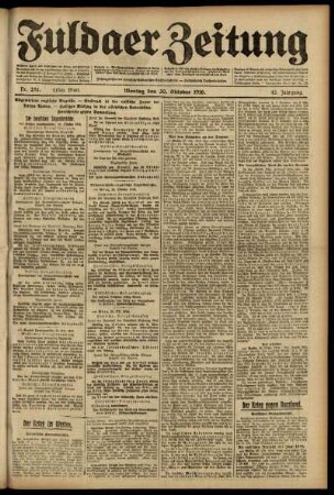 Erste Ausgabe vom Montag, den 30. Oktober 1916.