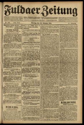 Erste Ausgabe vom Montag, den 30. Oktober 1916.