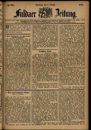Ausgabe vom Dienstag, den 06. Oktober 1885.