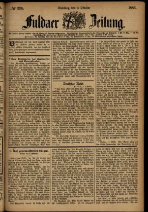 Ausgabe vom Dienstag, den 06. Oktober 1885.