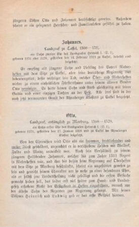 Johannes, Landgraf zu Cassel, 1308 - 1311