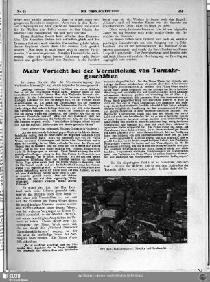 Mehr Vorsicht bei der Vermittlung von Turmuhrgeschäften