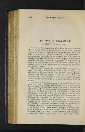 The Map of Melbourne.