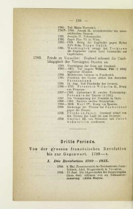 Dritte Periode. Von der grossen französischen Revolution bis zur Gegenwart. 1789-x