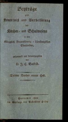 Dritten Bandes viertes Heft.