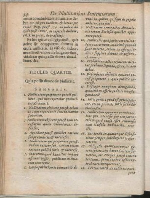 Titulus Quartus. Quis possit dicere de Nullitate.
