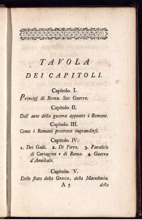 Tavola Dei Capitoli.
