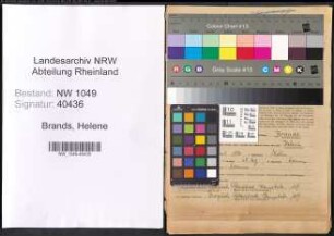 Entnazifizierung Helene Brands , geb. 28.04.1920 (Kunstgewewerblerin)