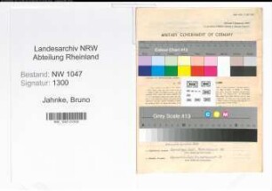 Entnazifizierung Bruno Jahnke , geb. 16.02.1899 (Gaertner)
