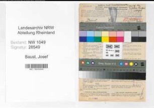 Entnazifizierung Josef Baust , geb. 09.07.1911 (Sänger)