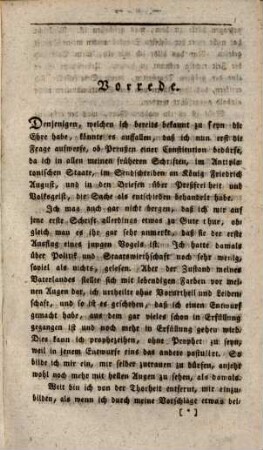 Bedarf Preußen einer Constitution?