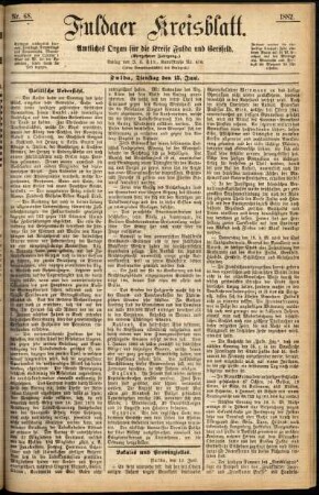 Ausgabe vom Dienstag, den 13. Juni 1882.