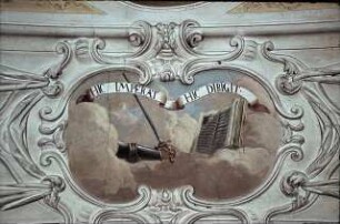 Gegensatz von Gewalt und Geist: "Hic imperat - Hic dirigit"