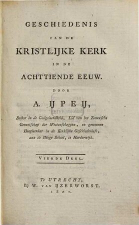 Geschiedenis Van De Kristlijke Kerk In De Achttiende Eeuw, 4
