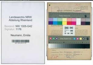 Entnazifizierung Emilie Neumann , geb. 24.03.1893 (Geschaeftsinhaberin)