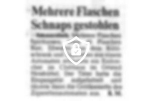 Mehrere Flaschen Schnaps gestohlen