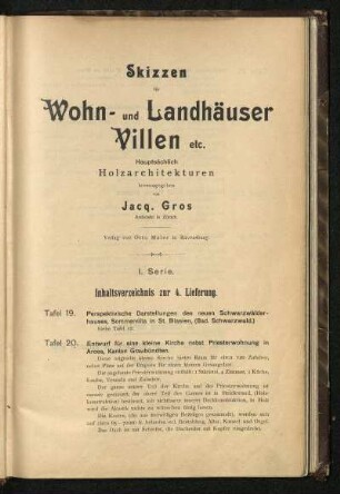 Inhaltsverzeichnis zur 4. Lieferung