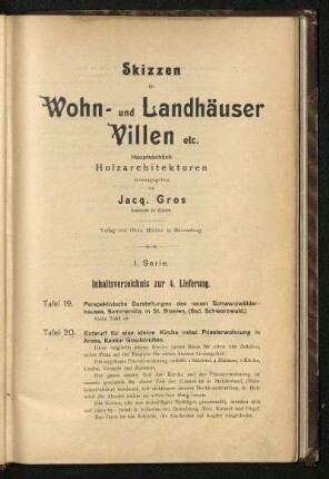 Inhaltsverzeichnis zur 4. Lieferung