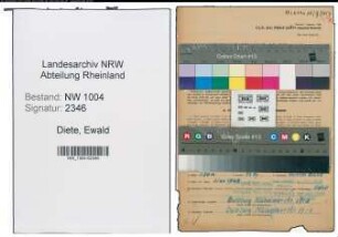 Entnazifizierung Ewald Diete , geb. 17.10.1901 (Schlosser)
