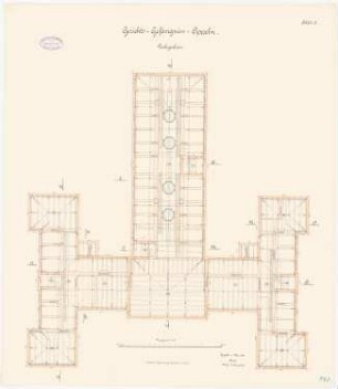 Gerichtsgefängnis, Oppeln: Grundriss Dachgeschoss 1:100