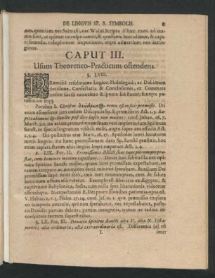 Caput III. Usum Theoretico-Practicum ostendens.