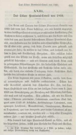 445-452 Das Cölner Provincial-Concil von 1860