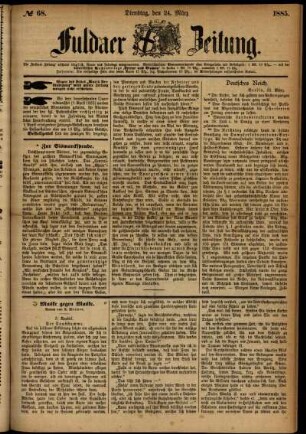 Ausgabe vom Dienstag, den 24. März 1885.
