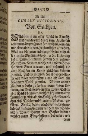 Dritter Cursus Historicus