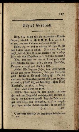 Achtes Gespräch.