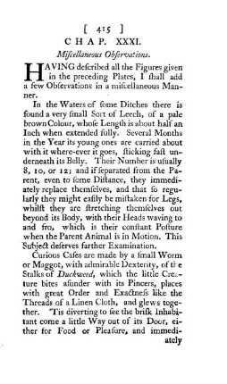 Chap. XXXI. Miscellaneous Observations
