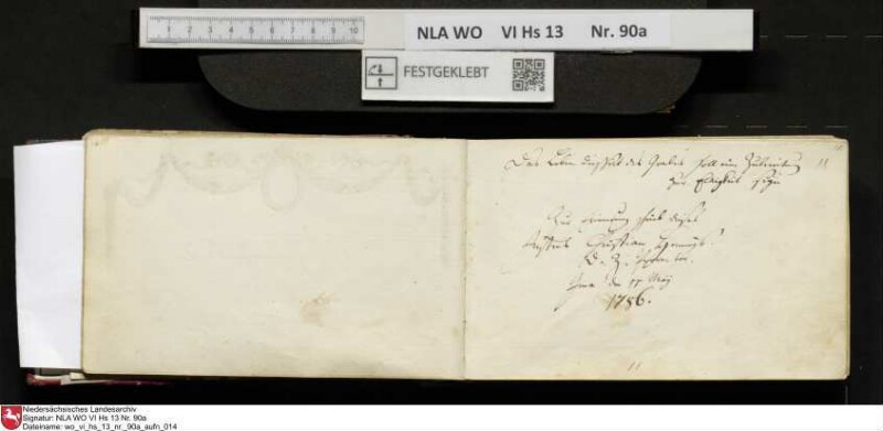 Stammbuch des Ernst Philipp Ludwig Zellmann (1763-1795) aus
                           Braunschweig