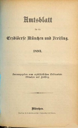 Amtsblatt. 1893