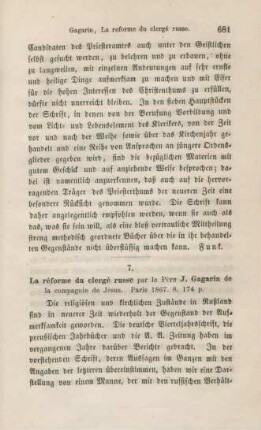 681-686 [Rezension] Gagarin, J., La r´forme du clergé russe