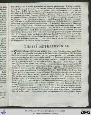 Theses Metaphysicae.