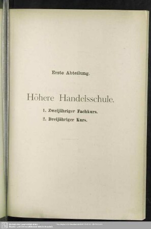 I. Höhere Handelsschule