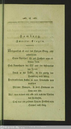 Hamburg. Zweite Elegie