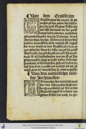Von dem natürlichen maister Archimedes