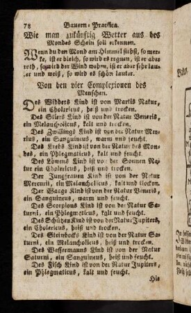 78-82, Von den vier Complexionen des Menschen.
