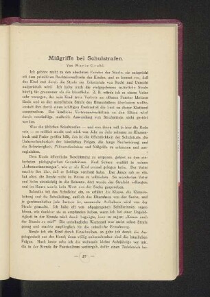 Mißgriffe bei Schulstrafen.