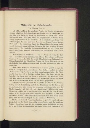 Mißgriffe bei Schulstrafen.