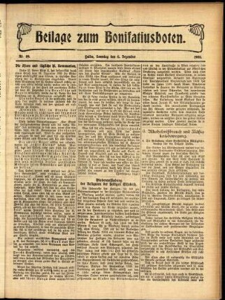Zweite Ausgabe vom Sonntag, den 06. Dezember 1908.