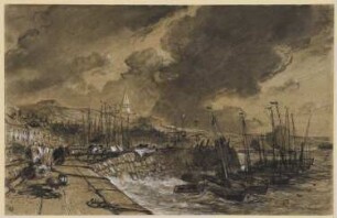 Fischerhafen bei stürmischem Wetter