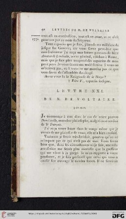 (Lettre XXI - XXX)
