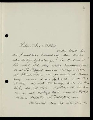 Nr. 4: Brief von Alfred Haar an David Hilbert, Klausenburg, 21.10.1912