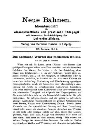 Die dreifache Wurzel der modernen Kultur