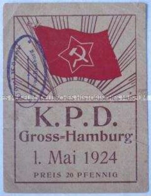 Eintrittskarte zur Maifeier der KPD in Hamburg 1924