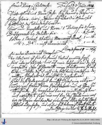 Nachlass F. D. Ring (NL 10/IV B 359-1802) : Briefwechsel Mechel - Ring