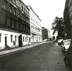 Cottbus, Oskar-Hoffmann-Straße. Blick zum Verwaltungsgebäude (Nr. 3)