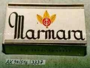 Pappschachtel für 10 Stück Zigarillos "Marmara" mit Inhalt